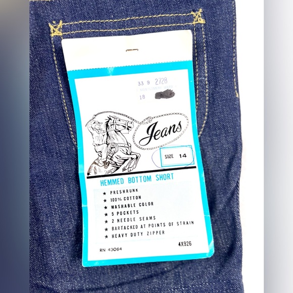 VINTAGE Girls Denim Shorts Size 14 Montgomery Ward NWT 80s 90s NOS Deadstock - Picture 3 of 13